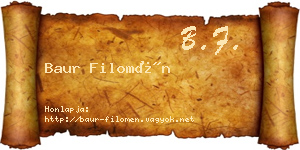 Baur Filomén névjegykártya